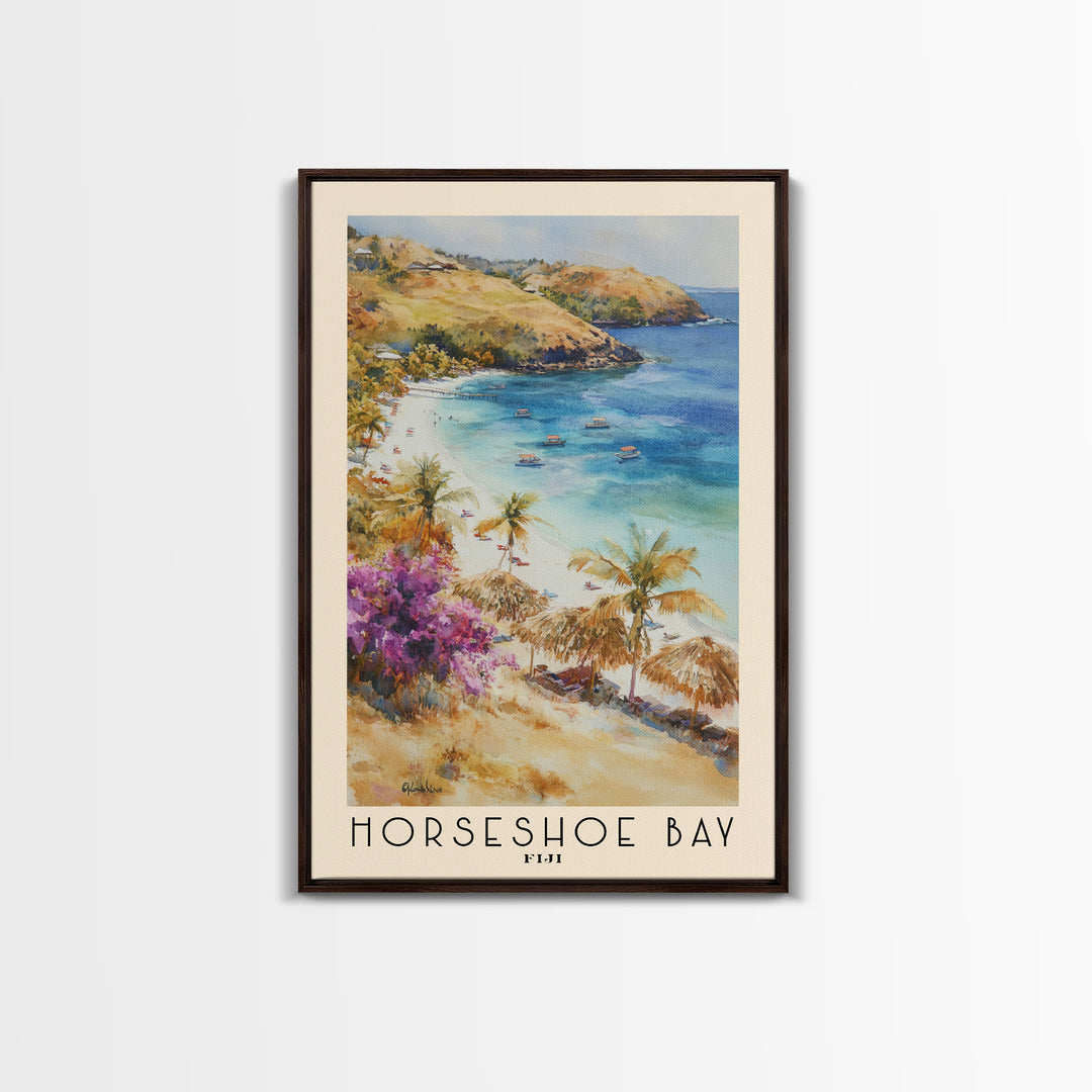 Horseshoe Bay, Fiji Watercolor Print, Vacation Gift, Fiji Wall Art, Vacation Wall Art, Vacatation Memories, Beach Decor, Beach Or Lakehouse Art