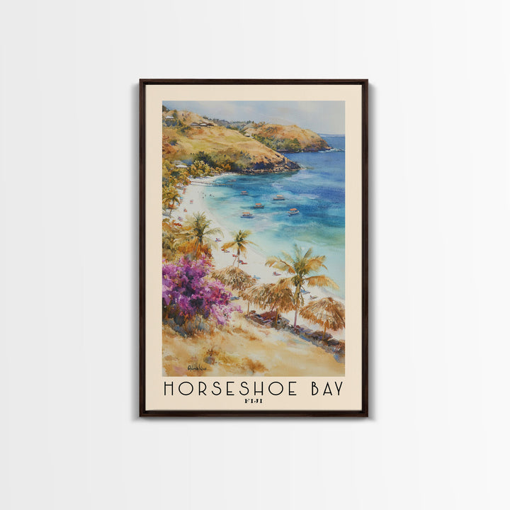 Horseshoe Bay, Fiji Watercolor Print, Vacation Gift, Fiji Wall Art, Vacation Wall Art, Vacatation Memories, Beach Decor, Beach Or Lakehouse Art