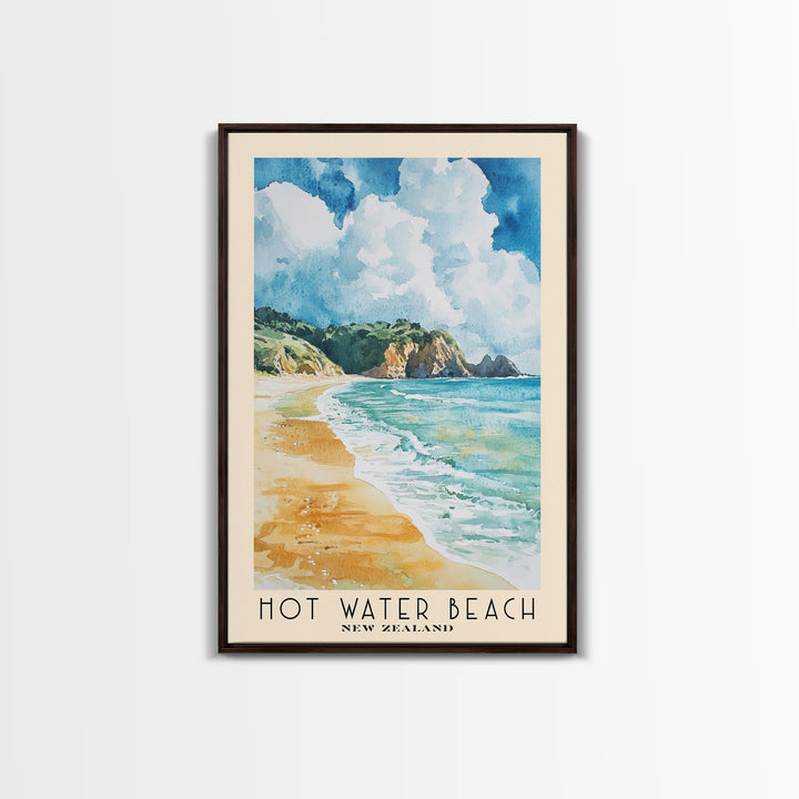 Hot Water Beach, New Zealand Watercolor Beach Print, Vacation Gift, New Zealand Wall Art, Beach Painting, Beach Decor, Beach Painting