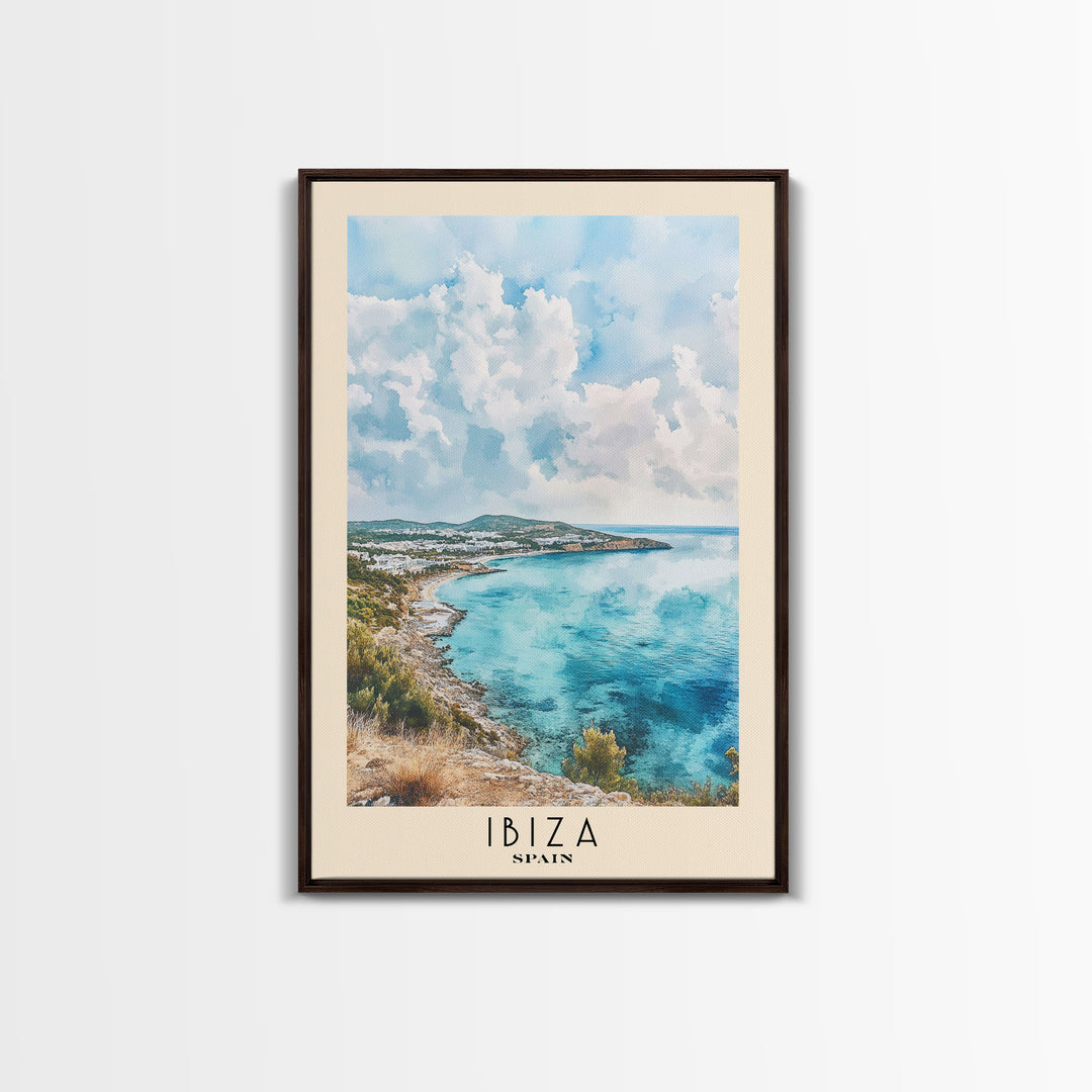 Ibiza, Spain Watercolor Print, Vacation Gift, Spain Wall Art, Beach Painting, Beach Decor, Beach Or Lakehouse Art