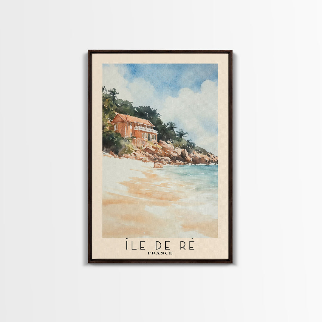 Île de Ré, France Watercolor Beach Print, Vacation Gift, France Wall Art, Beach Painting, Beach Decor, Beach Painting