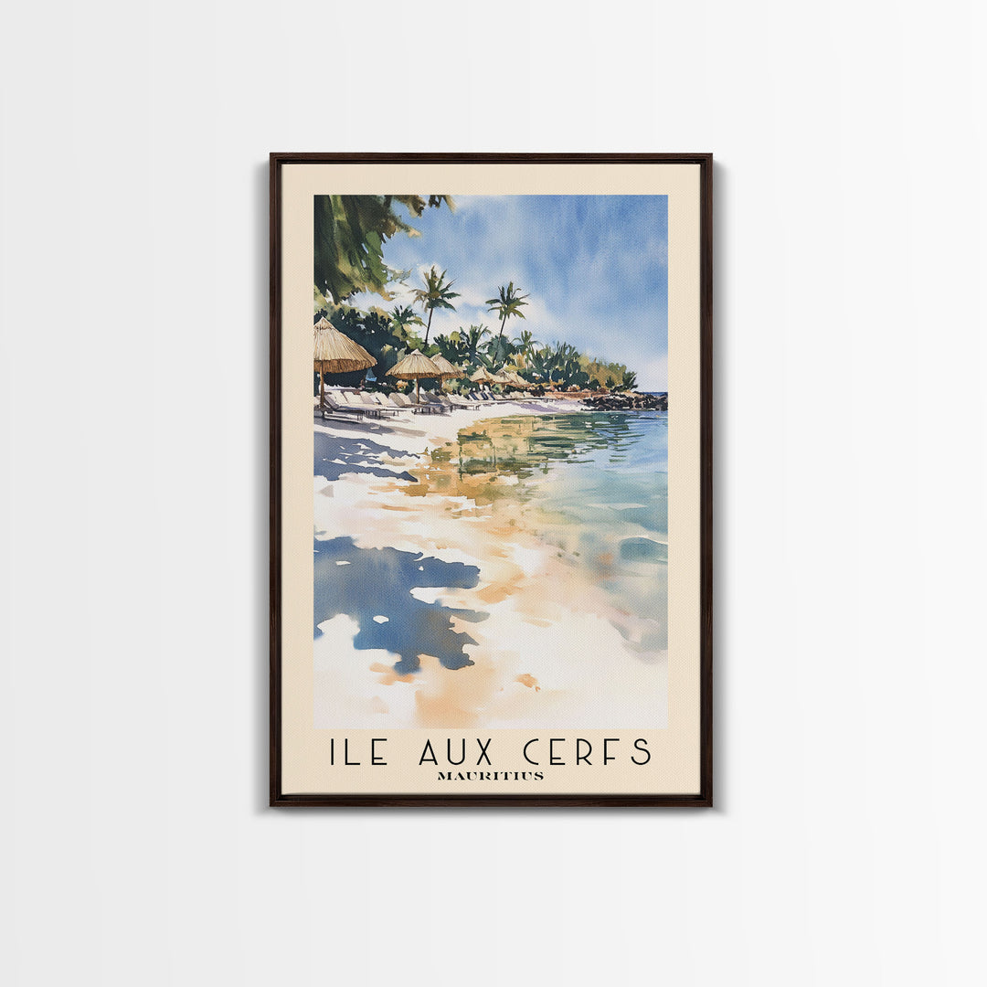 Ile aux Cerfs, Mauritius Watercolor Print, Vacation Gift, Mauritius Wall Art, Vacation Wall Art, Vacatation Memories, Beach Decor, Beach Or Lakehouse Art