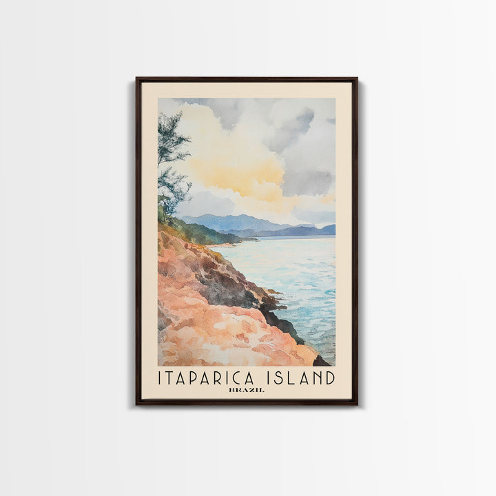 Itaparica Island, Brazil Watercolor Beach Print, Vacation Gift, Brazil Wall Art, Beach Painting, Beach Decor, Beach Painting