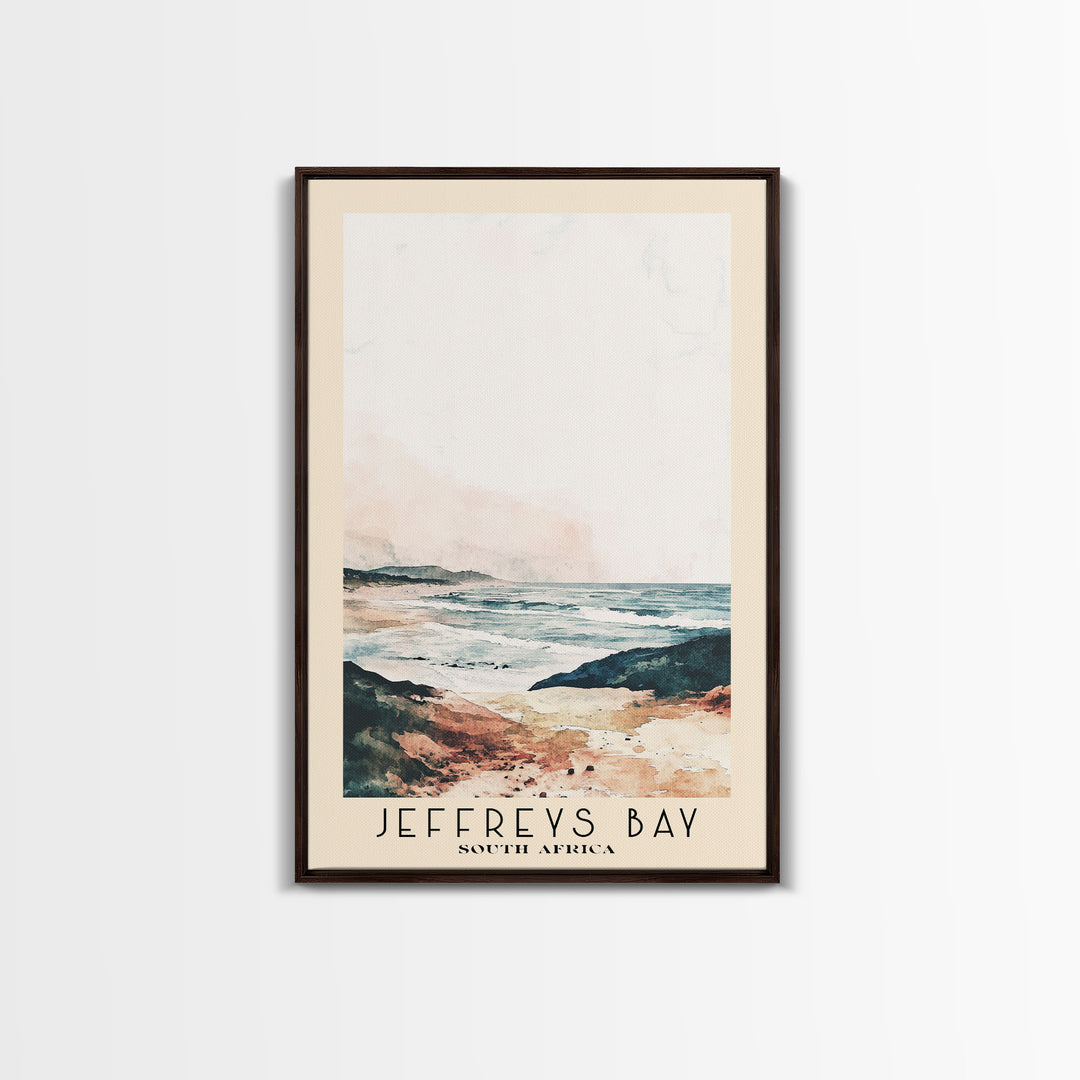 Jeffreys Bay, South Africa Watercolor Print, Vacation Gift, South Africa Wall Art, Beach Painting, Beach Decor, Large Wall Art, Wood Frame Art