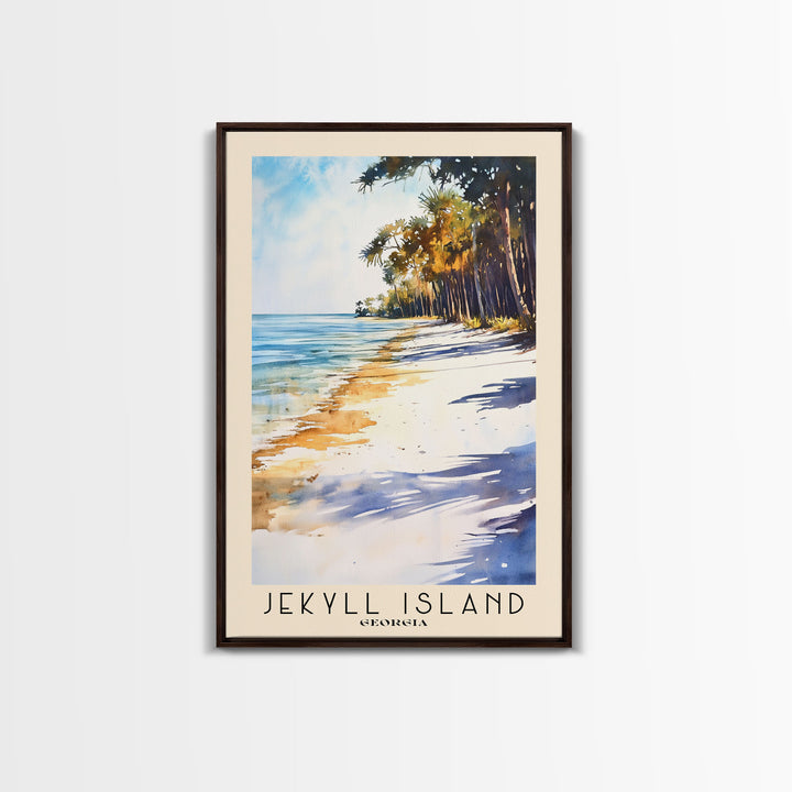 Jekyll Island, Georgia Watercolor Beach Print, Vacation Gift, Georgia Wall Art, Framed Canvas Print, Framed Beach Painting