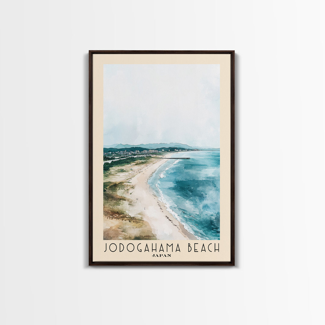 Jodogahama Beach, Japan Watercolor Print, Vacation Gift, Japan Wall Art, Beach Painting, Beach Decor, Beach Or Lakehouse Art