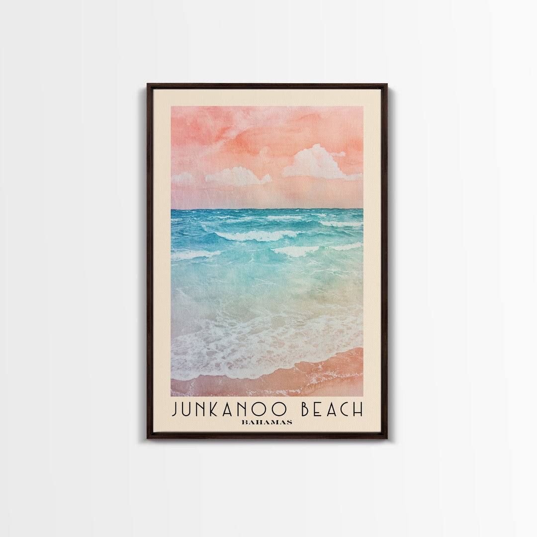 Junkanoo Beach, Bahamas Watercolor Print, Vacation Gift, Bahamas Wall Art, Beach Painting, Beach Decor, Beach Or Lakehouse Art