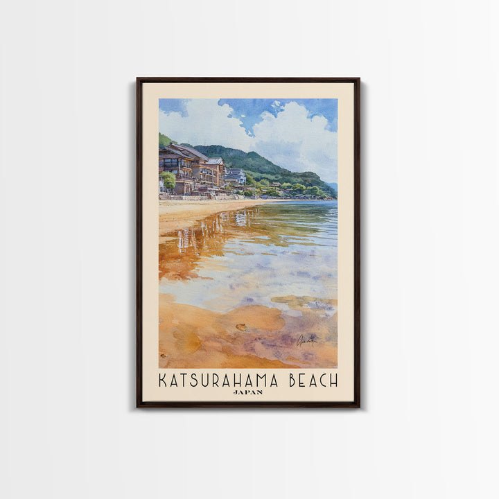 Katsurahama Beach, Japan Watercolor Print, Vacation Gift, Japan Wall Art, Vacation Wall Art, Vacatation Memories, Beach Decor, Beach Or Lakehouse Art