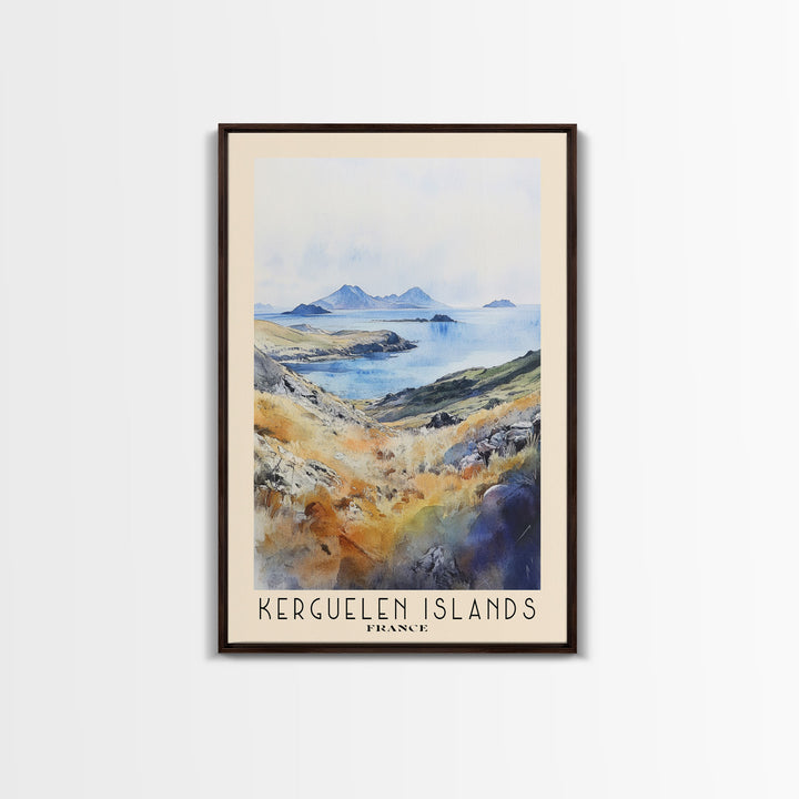 Kerguelen Islands, France Watercolor Print, Vacation Gift, France Wall Art, Beach Painting, Beach Decor, Beach Or Lakehouse Art