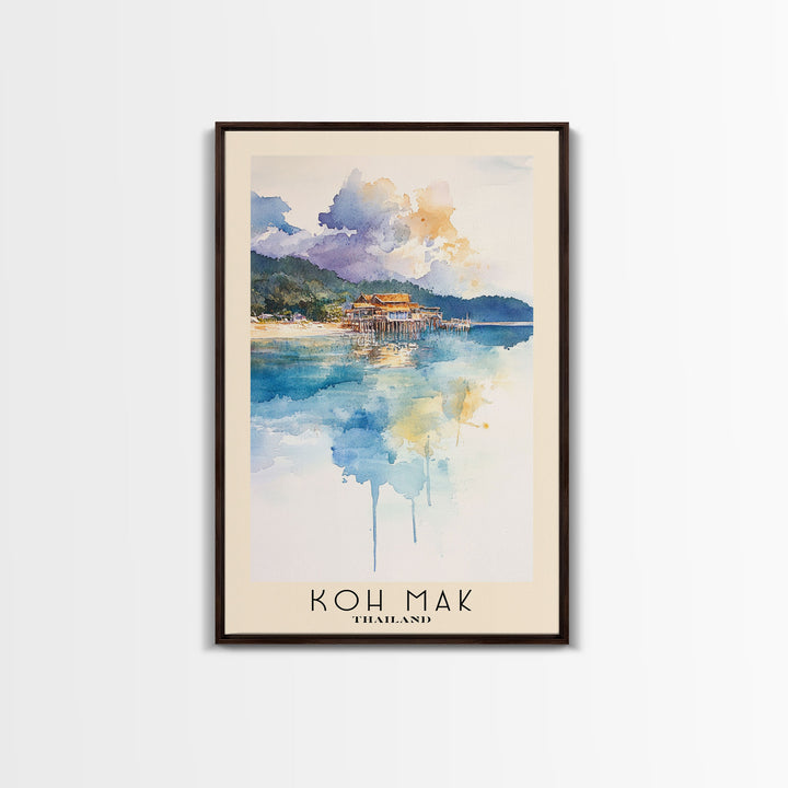 Koh Mak, Thailand Watercolor Print, Vacation Gift, Thailand Wall Art, Vacation Wall Art, Vacatation Memories, Beach Decor, Beach Or Lakehouse Art