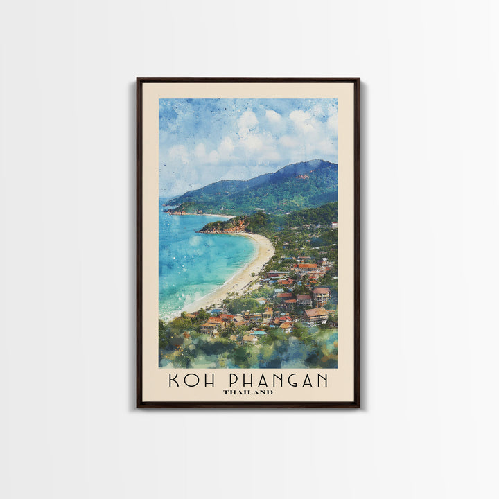 Koh Phangan, Thailand Watercolor Print, Vacation Gift, Thailand Wall Art, Beach Painting, Beach Decor, Beach Or Lakehouse Art