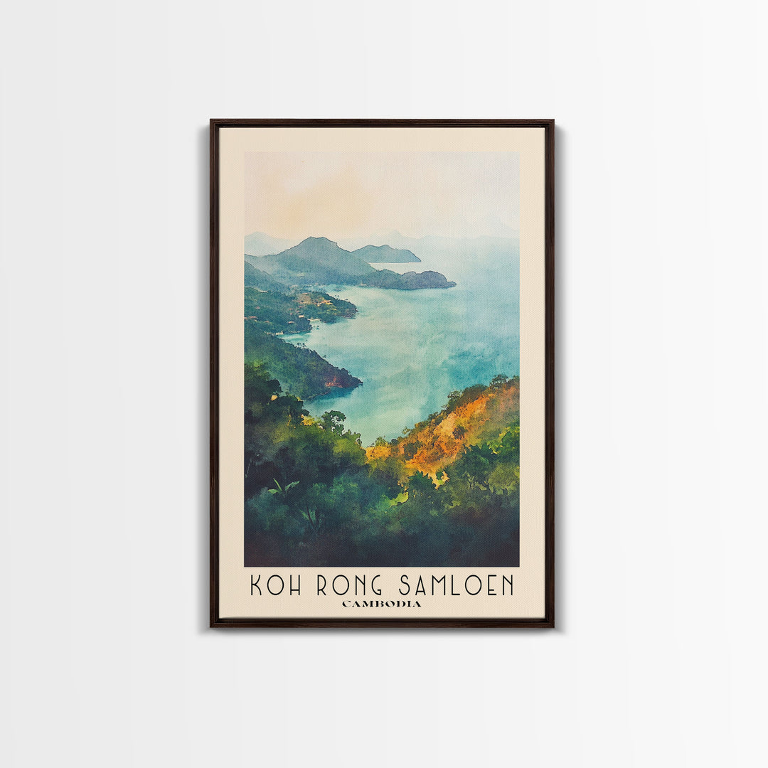 Koh Rong Samloen, Cambodia Watercolor Print, Vacation Gift, Cambodia Wall Art, Vacation Wall Art, Vacatation Memories, Beach Decor, Beach Or Lakehouse Art