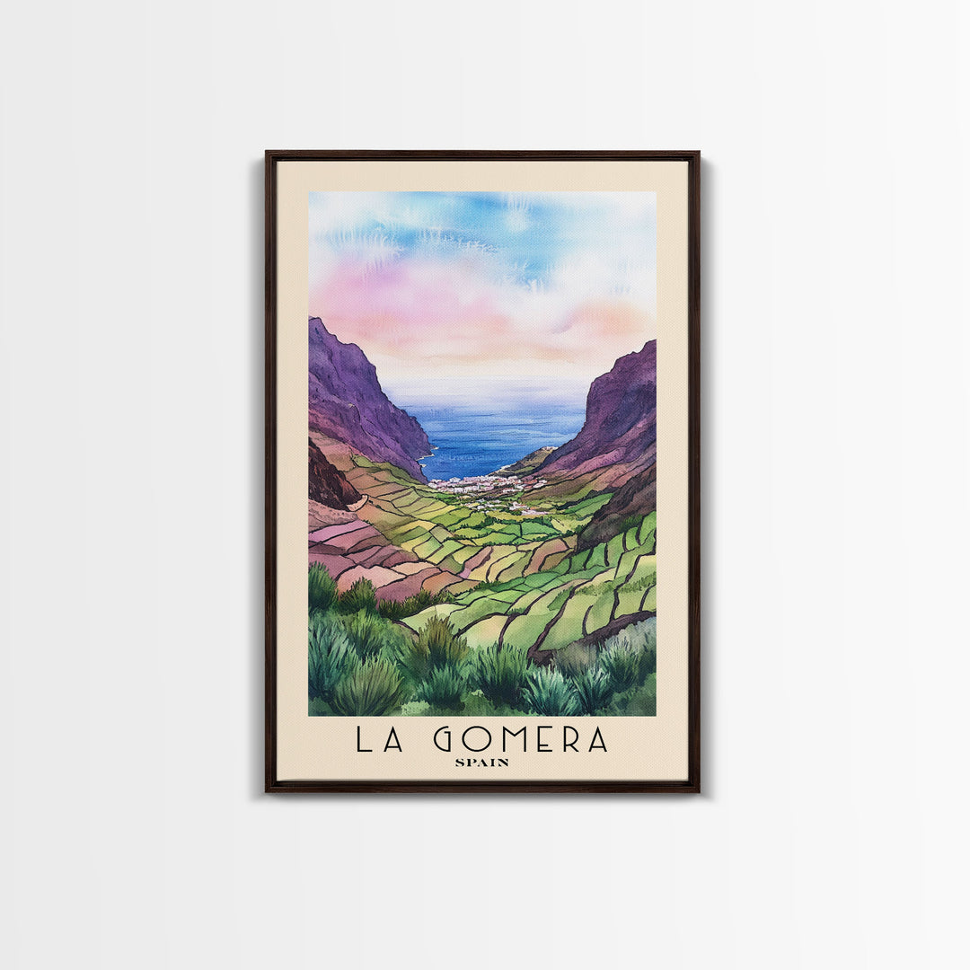 La Gomera, Spain Watercolor Print, Vacation Gift, Spain Wall Art, Vacation Wall Art, Vacatation Memories, Beach Decor, Beach Or Lakehouse Art