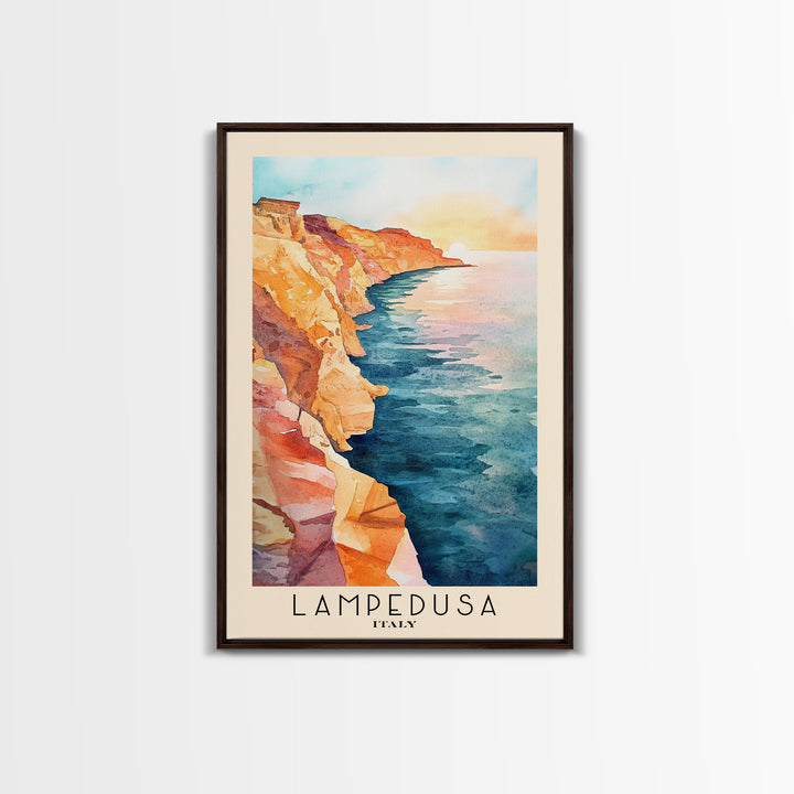 Lampedusa, Italy Watercolor Print, Vacation Gift, Italy Wall Art, Vacation Wall Art, Vacatation Memories, Beach Decor, Beach Or Lakehouse Art