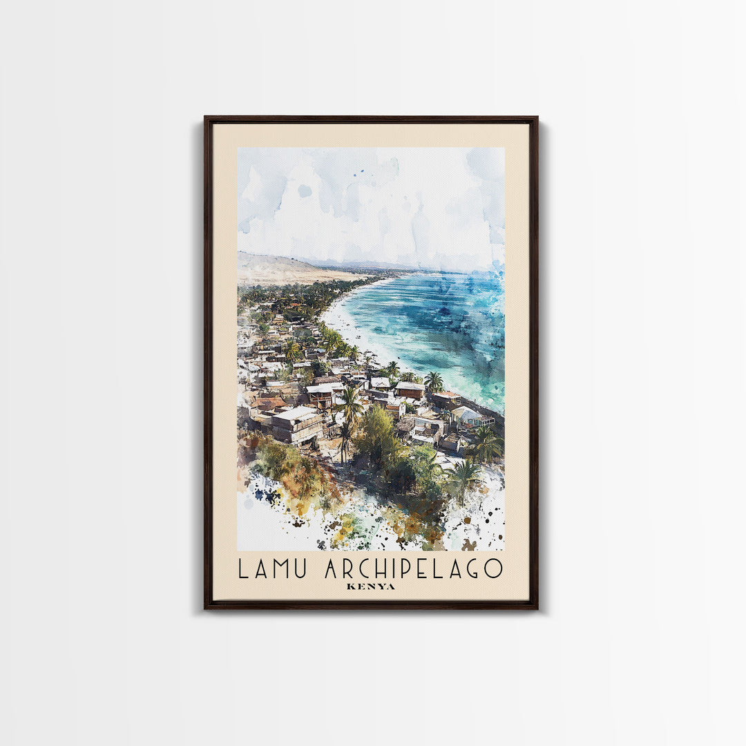 Lamu Archipelago, Kenya Watercolor Print, Vacation Gift, Kenya Wall Art, Beach Painting, Beach Decor, Beach Or Lakehouse Art