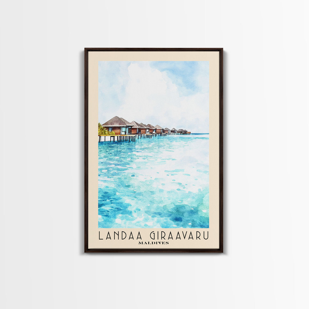 Landaa Giraavaru, Maldives Watercolor Beach Print, Vacation Gift, Maldives Wall Art, Beach Painting, Beach Decor, Beach Painting