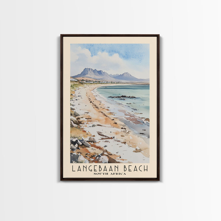 Langebaan Beach, South Africa Watercolor Print, Vacation Gift, South Africa Wall Art, Beach Painting, Beach Decor, Large Wall Art, Wood Frame Art