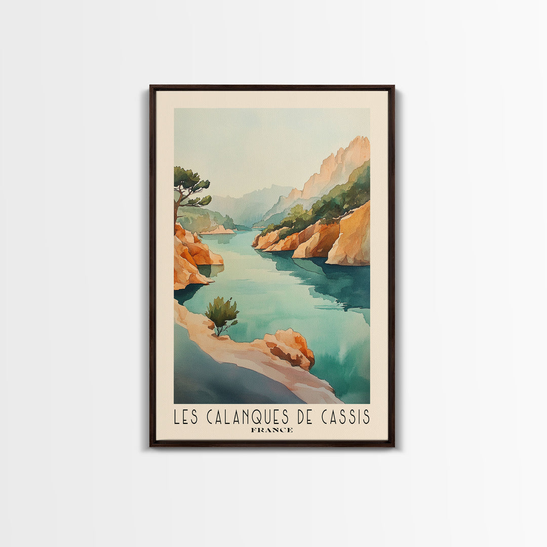 Les Calanques de Cassis, France Watercolor Print, Vacation Gift, France Wall Art, Vacation Wall Art, Vacatation Memories, Beach Decor, Beach Or Lakehouse Art