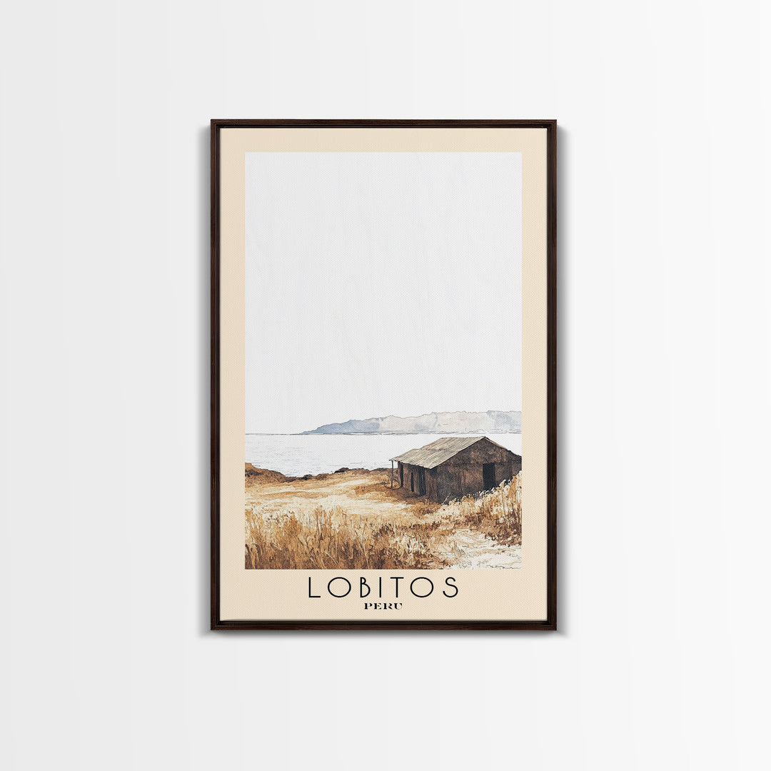 Lobitos, Peru Watercolor Print, Vacation Gift, Peru Wall Art, Vacation Wall Art, Vacatation Memories, Beach Decor, Beach Or Lakehouse Art