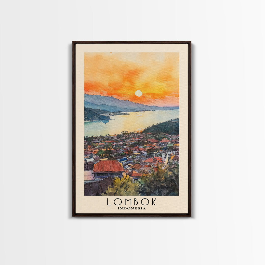 Lombok, Indonesia Watercolor Print, Vacation Gift, Indonesia Wall Art, Beach Painting, Beach Decor, Beach Or Lakehouse Art