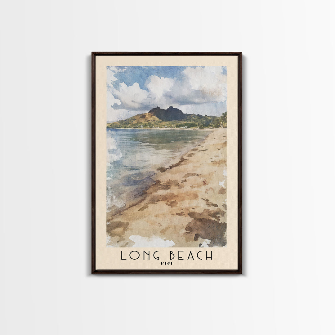 Long Beach, Fiji Watercolor Print, Vacation Gift, Fiji Wall Art, Vacation Wall Art, Vacatation Memories, Beach Decor, Beach Or Lakehouse Art