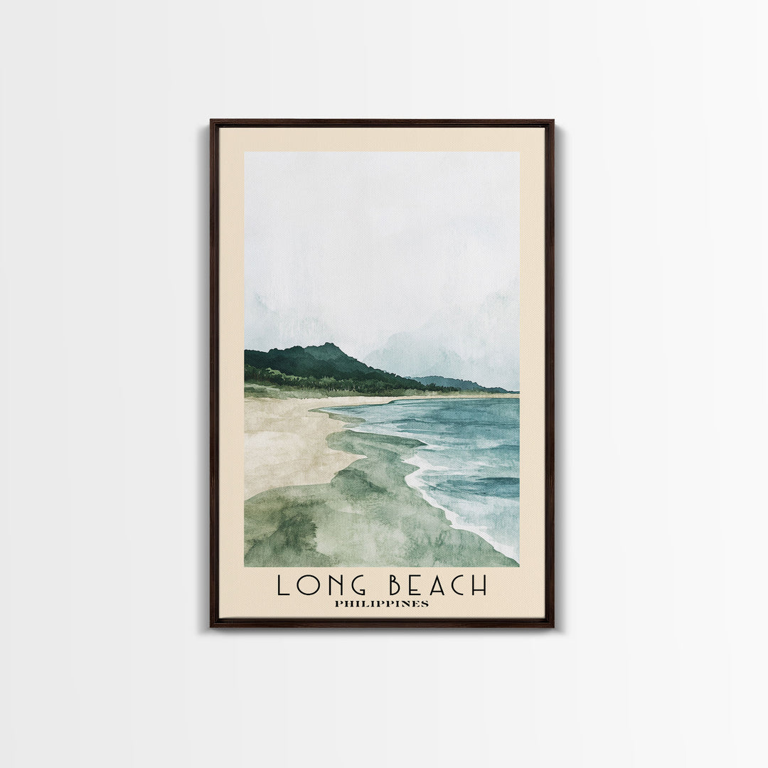 Long Beach, Philippines Watercolor Print, Vacation Gift, Philippines Wall Art, Beach Painting, Beach Decor, Beach Or Lakehouse Art