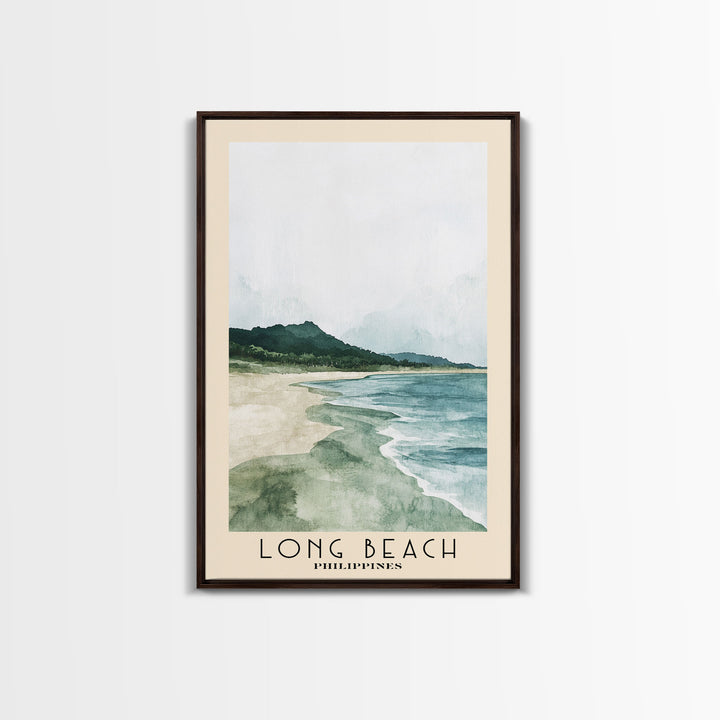 Long Beach, Philippines Watercolor Print, Vacation Gift, Philippines Wall Art, Beach Painting, Beach Decor, Beach Or Lakehouse Art