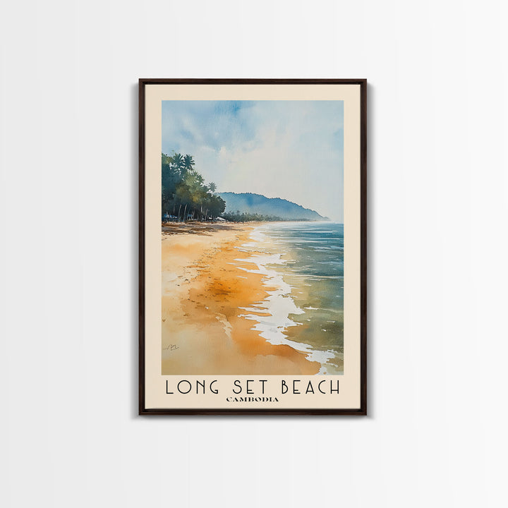 Long Set Beach, Cambodia Watercolor Print, Vacation Gift, Cambodia Wall Art, Vacation Wall Art, Vacatation Memories, Beach Decor, Beach Or Lakehouse Art