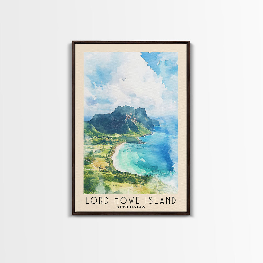 Lord Howe Island, Australia Watercolor Beach Print, Vacation Gift, Australia Wall Art, Beach Painting, Beach Decor, Beach Painting