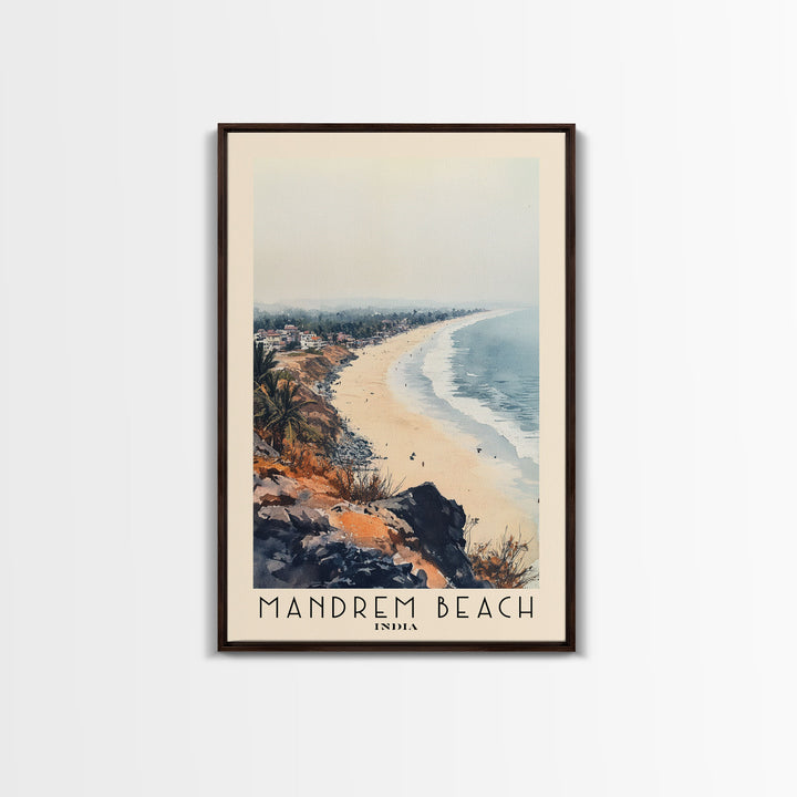 Mandrem Beach, India Watercolor Beach Print, Vacation Gift, India Wall Art, Beach Painting, Beach Decor, Beach Painting