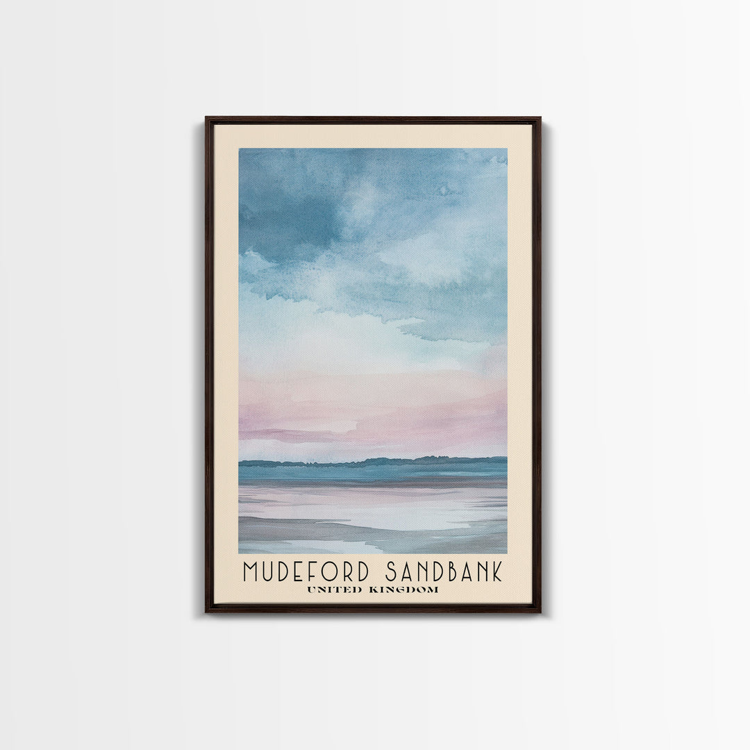 Mudeford Sandbank, United Kingdom Watercolor Beach Print, Vacation Gift, United Kingdom Wall Art, Beach Painting, Beach Decor, Beach Painting