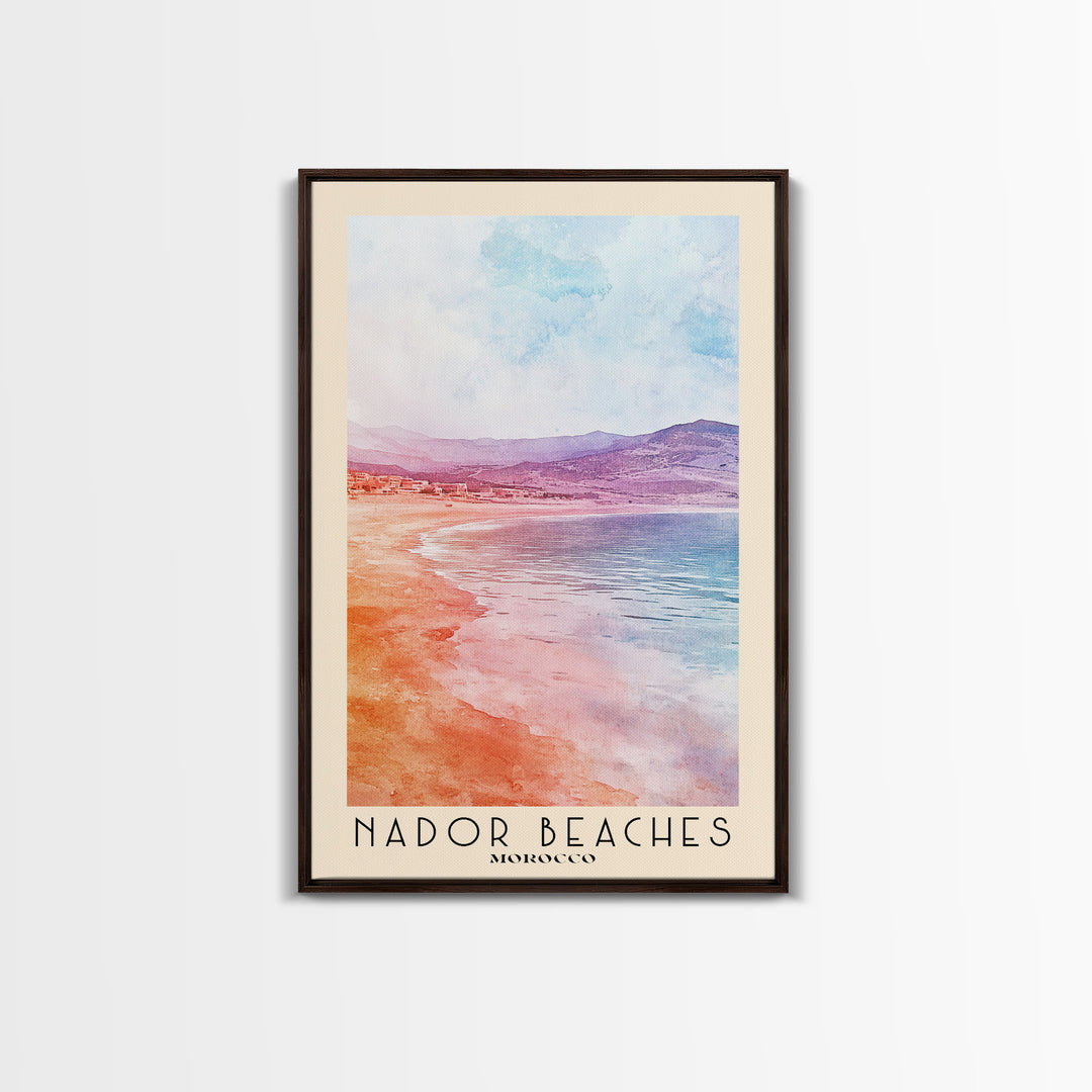 Nador Beaches, Morocco Watercolor Print, Vacation Gift, Morocco Wall Art, Beach Painting, Beach Decor, Beach Or Lakehouse Art