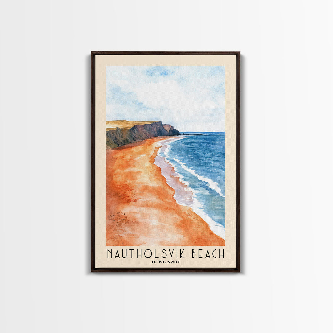 Nautholsvik Beach, Iceland Watercolor Print, Vacation Gift, Iceland Wall Art, Vacation Wall Art, Vacatation Memories, Beach Decor, Beach Or Lakehouse Art