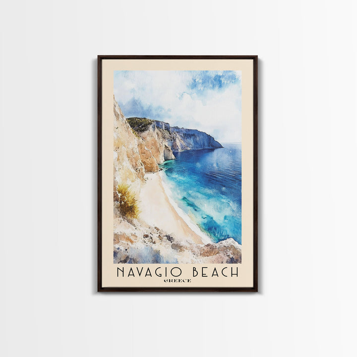 Navagio Beach, Greece Watercolor Beach Print, Vacation Gift, Greece Wall Art, Beach Painting, Beach Decor, Beach Painting