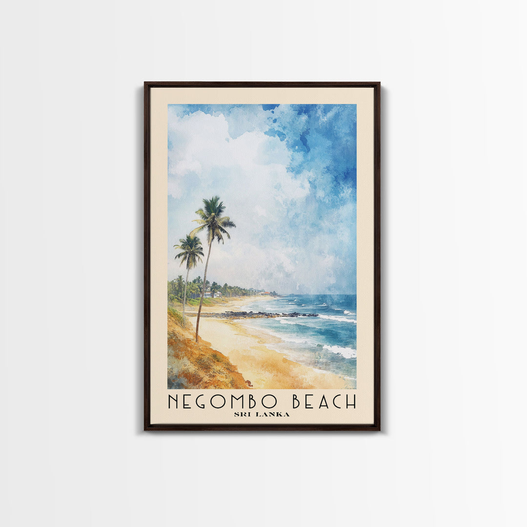 Negombo beach, Sri Lanka Watercolor Print, Vacation Gift, Sri Lanka Wall Art, Beach Painting, Beach Decor, Beach Or Lakehouse Art