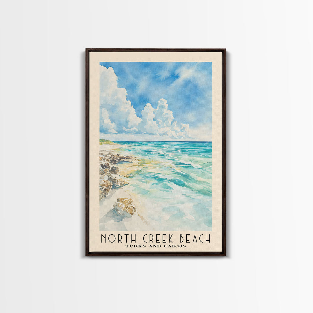 North Creek Beach, Turks and Caicos Watercolor Print, Vacation Gift, Turks and Caicos Wall Art, Beach Painting, Beach Decor, Beach Or Lakehouse Art