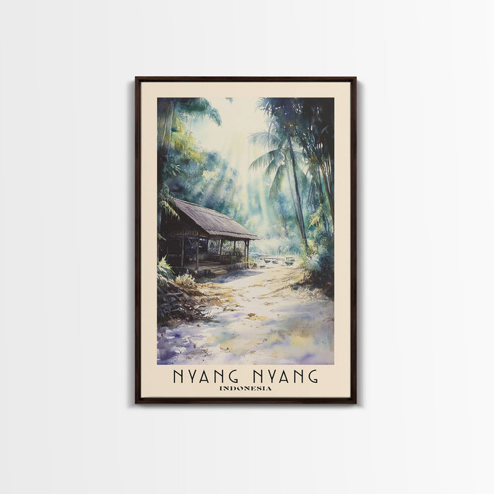 Nyang Nyang, Indonesia Watercolor Print, Vacation Gift, Indonesia Wall Art, Beach Painting, Beach Decor, Beach Or Lakehouse Art