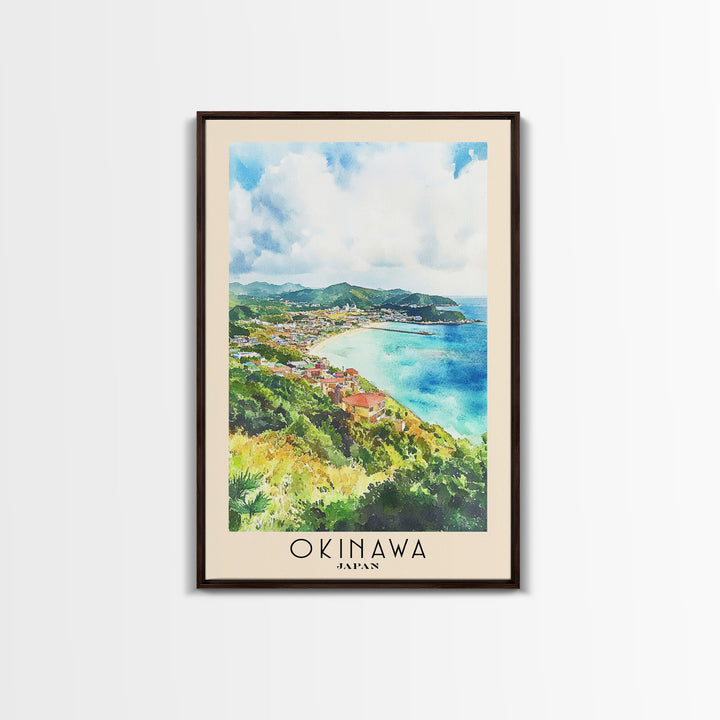 Okinawa, Japan Watercolor Beach Print, Vacation Gift, Japan Wall Art, Beach Painting, Beach Decor, Beach Painting