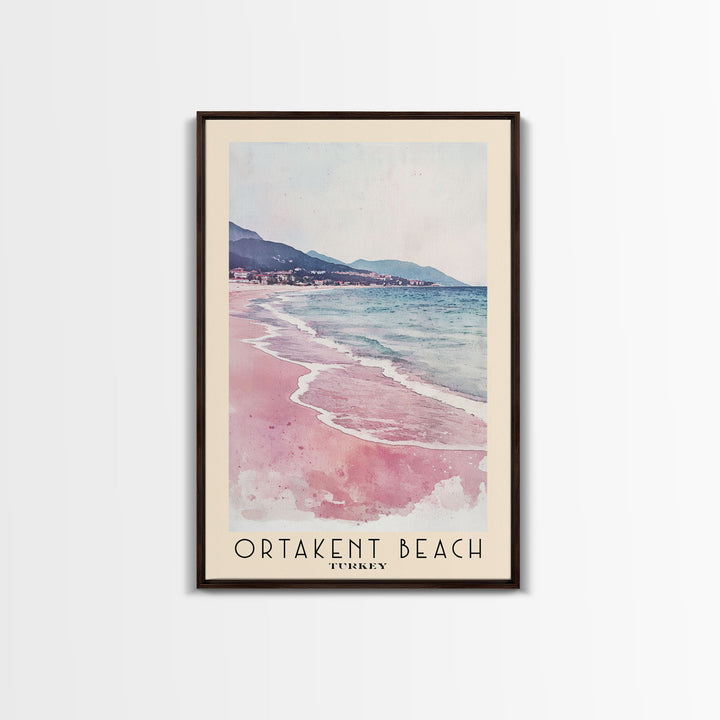 Ortakent Beach, Turkey Watercolor Beach Print, Vacation Gift, Turkey Wall Art, Beach Painting, Beach Decor, Beach Painting