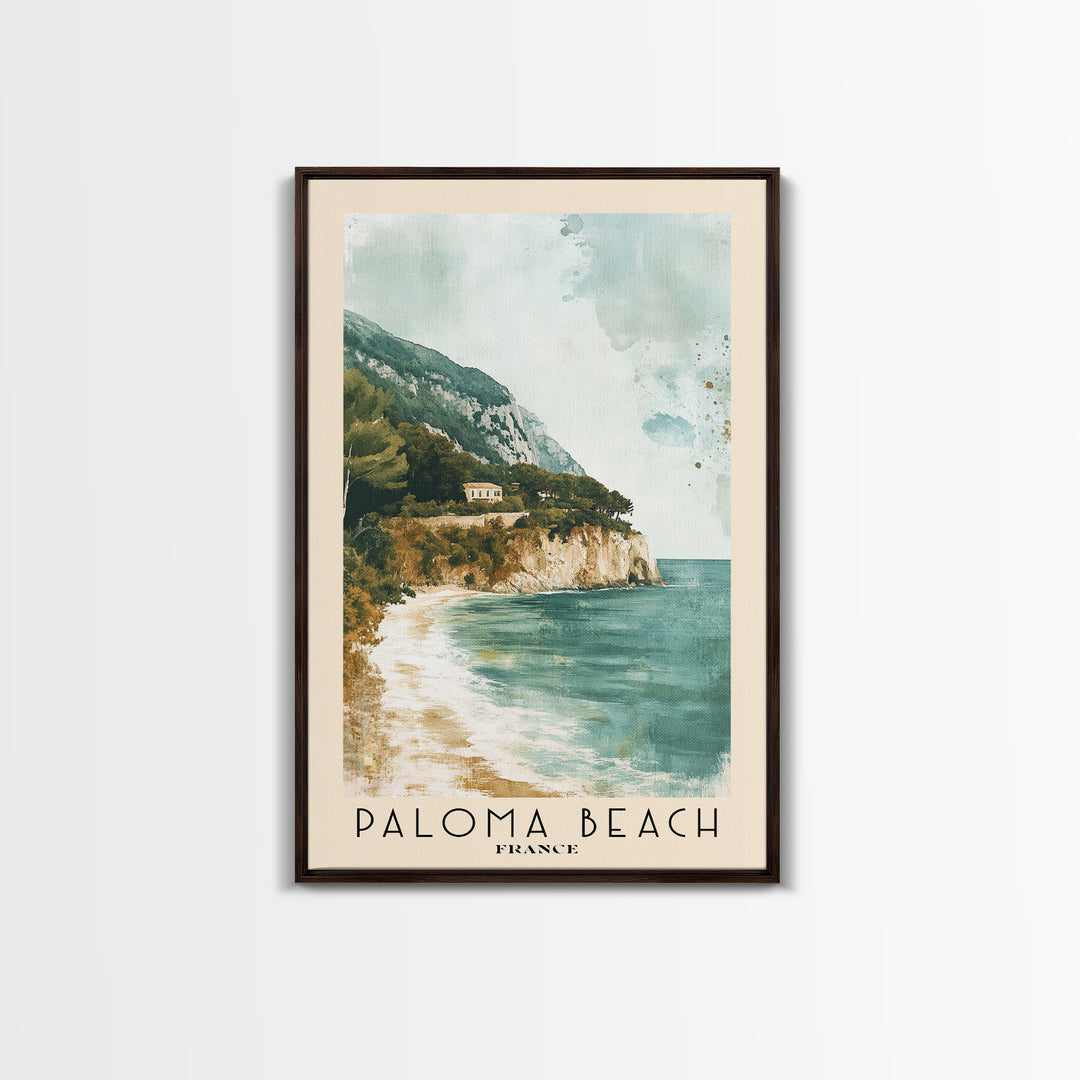 Paloma Beach, France Watercolor Print, Vacation Gift, France Wall Art, Vacation Wall Art, Vacatation Memories, Beach Decor, Beach Or Lakehouse Art