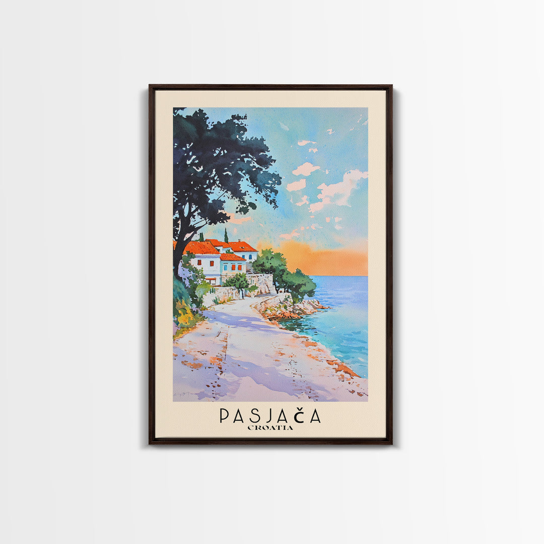 Pasjača, Croatia Watercolor Print, Vacation Gift, Croatia Wall Art, Beach Painting, Beach Decor, Beach Or Lakehouse Art