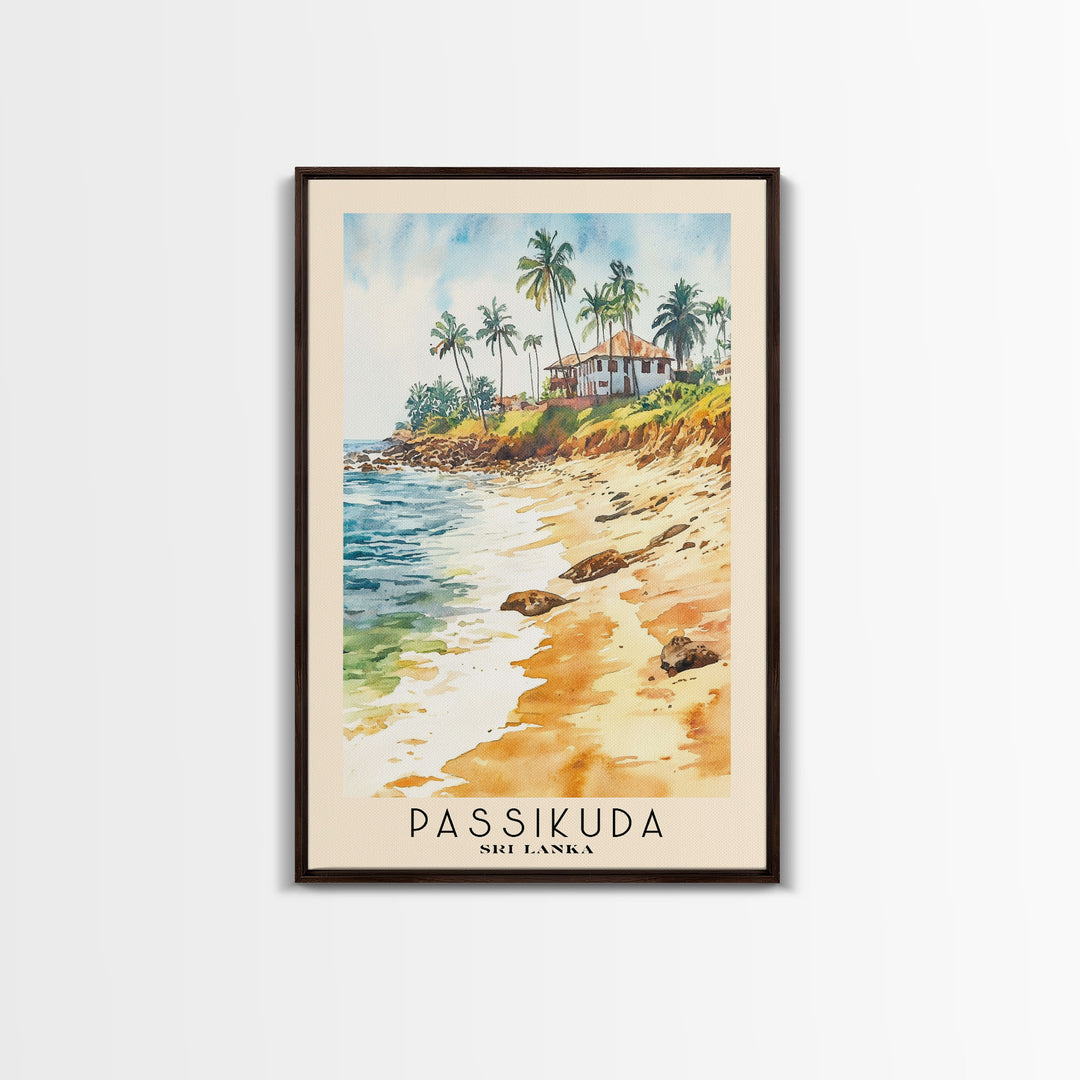 Passikuda, Sri Lanka Watercolor Beach Print, Vacation Gift, Sri Lanka Wall Art, Beach Painting, Beach Decor, Beach Painting