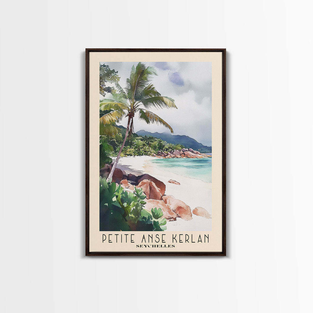 Petite Anse Kerlan, Seychelles Watercolor Print, Vacation Gift, Seychelles Wall Art, Beach Painting, Beach Decor, Beach Or Lakehouse Art