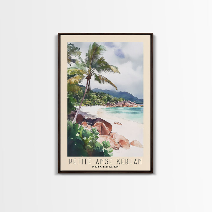 Petite Anse Kerlan, Seychelles Watercolor Print, Vacation Gift, Seychelles Wall Art, Beach Painting, Beach Decor, Beach Or Lakehouse Art