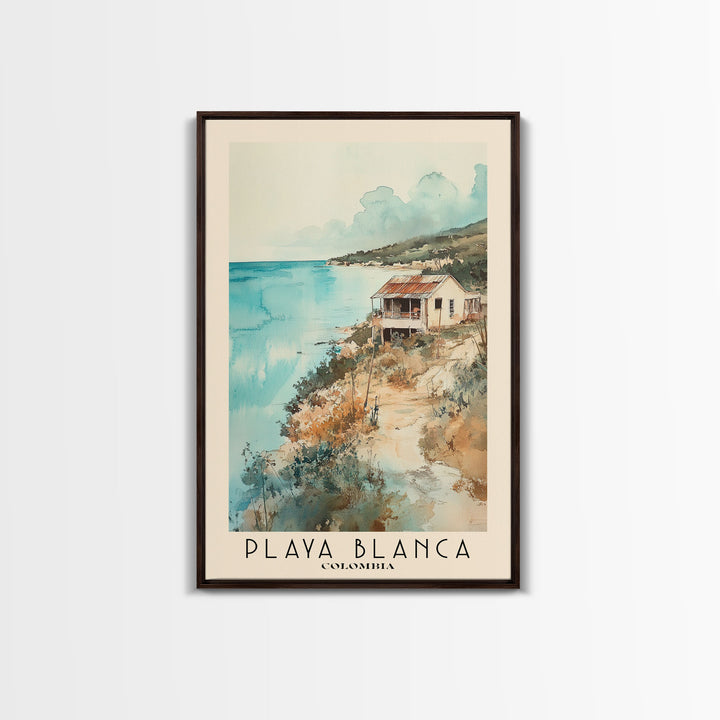 Playa Blanca, Colombia Watercolor Print, Vacation Gift, Colombia Wall Art, Vacation Wall Art, Vacatation Memories, Beach Decor, Beach Or Lakehouse Art