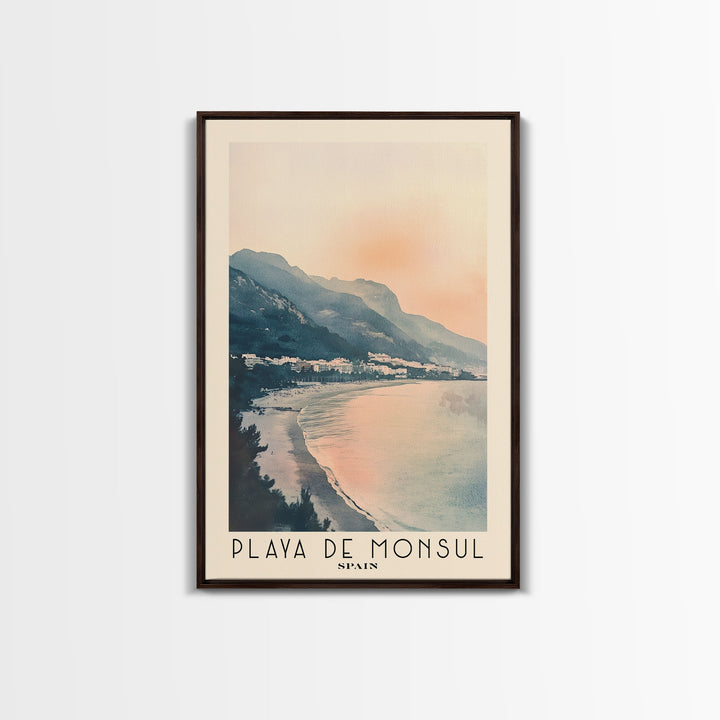 Playa de Monsul, Spain Watercolor Print, Vacation Gift, Spain Wall Art, Beach Painting, Beach Decor, Beach Or Lakehouse Art