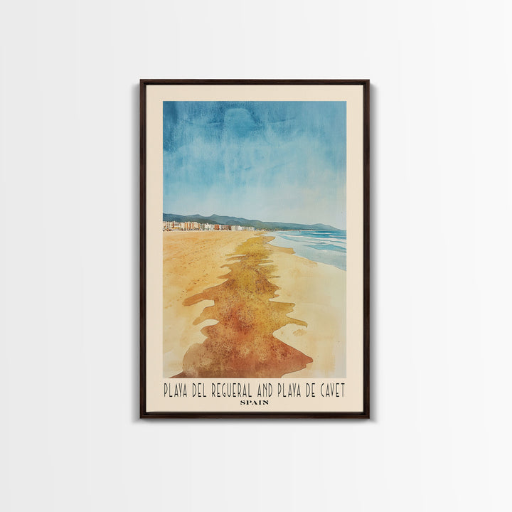 Playa del Regueral and Playa de Cavet, Spain Watercolor Print, Vacation Gift, Spain Wall Art, Vacation Wall Art, Vacatation Memories, Beach Decor, Beach Or Lakehouse Art