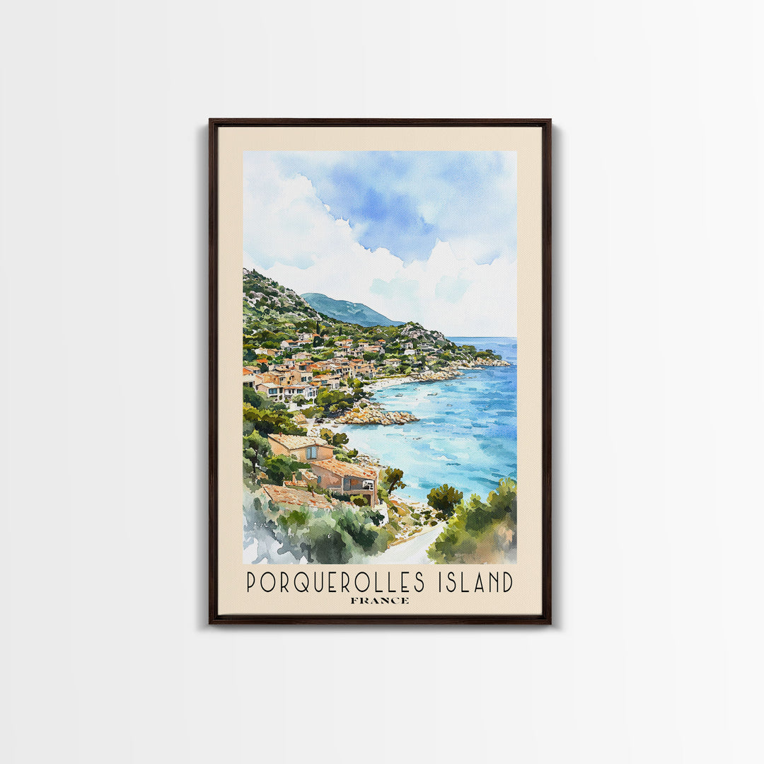 Porquerolles Island, France Watercolor Print, Vacation Gift, France Wall Art, Vacation Wall Art, Vacatation Memories, Beach Decor, Beach Or Lakehouse Art