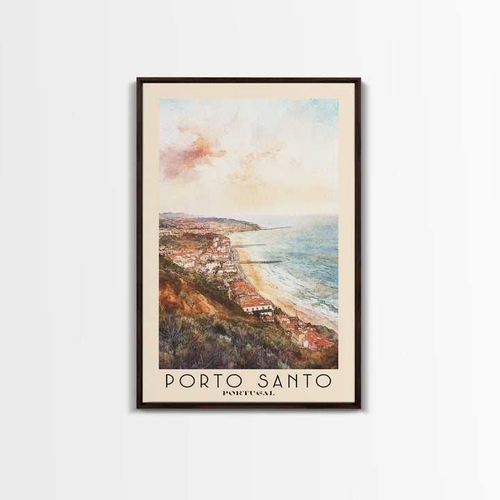 Porto Santo, Portugal Watercolor Print, Vacation Gift, Portugal Wall Art, Beach Painting, Beach Decor, Beach Or Lakehouse Art