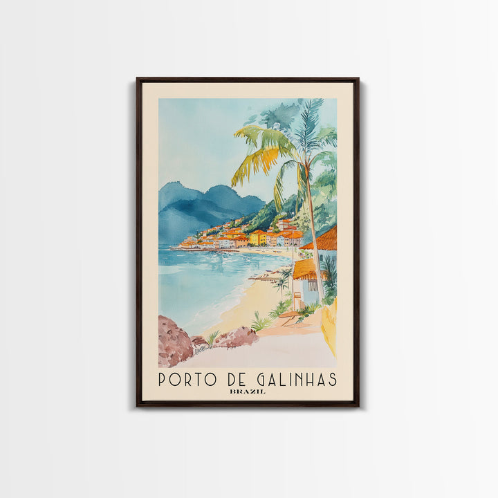 Porto de Galinhas, Brazil Watercolor Print, Vacation Gift, Brazil Wall Art, Vacation Wall Art, Vacatation Memories, Beach Decor, Beach Or Lakehouse Art